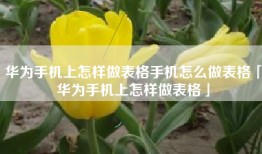 华为手机上怎样做表格手机怎么做表格「华为手机上怎样做表格」