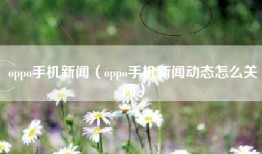 oppo手机新闻（oppo手机新闻动态怎么关闭）