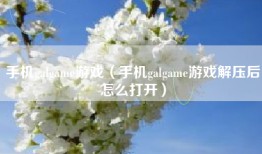 手机galgame游戏（手机galgame游戏解压后怎么打开）